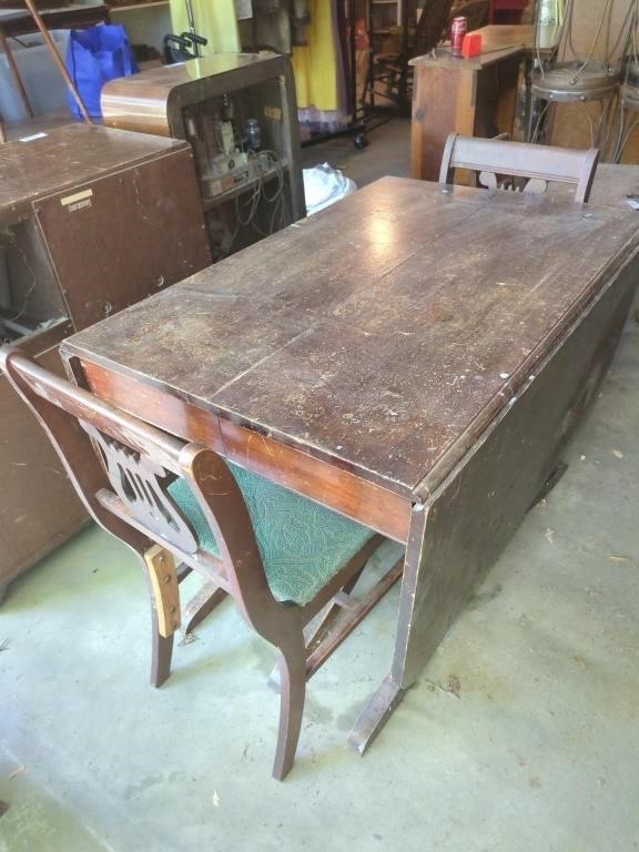 Vintage school desk with cast iron case