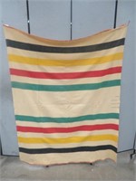 HUDSONS BAY 4 POINT WOOL BLANKET (APPROX. 5' X 7')