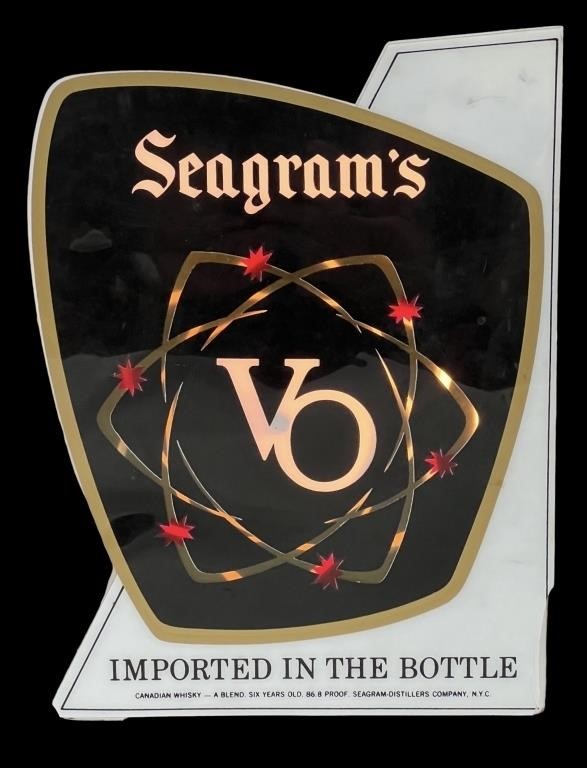 Vintage Seagram's Whiskey Light Up Sign