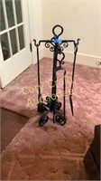 Victorian fire place set twister iron