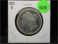 1921-S Morgan Silver Dollar in Flip