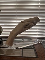 HOLDING HAND STATUE SIGNED