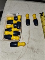 10 Vintage Mini Wood Bowling Pins