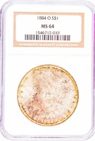 Coin Slabbed 1884-O Morgan Silver Dollar MS64