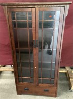 Red Oak Mission Style Cabinet with Bottom Drawer