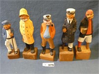 (5) Wooden Carved Sailors