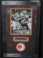 Jim Brown signed framed 8x10 photo JSA COA