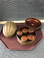 Antique Spice Tins Tray Lot of 2