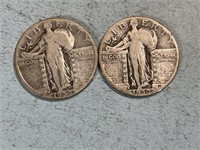 Two 1930S Standing Liberty quarters