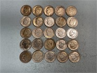 Twenty-five silver Roosevelt dimes