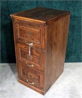 Oak 3- drawer file cabinet, Picaro Mfg. Co,