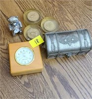 Music Box, Clock Bear and Coin Weights