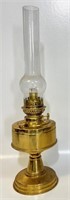 WONDERFUL ANTIQUE BRASS OIL LAMP W UNIQUE BURNER