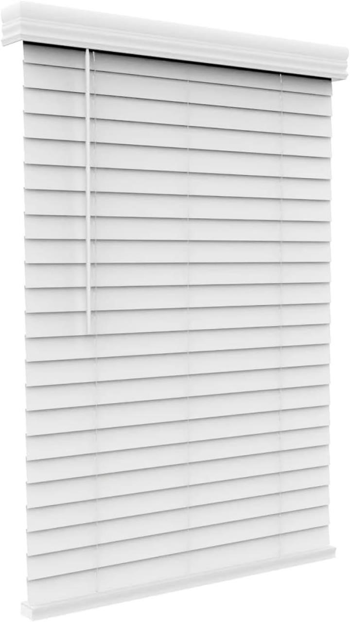 Faux Wood Blinds with Crown Valance 34 1/4x 36