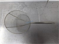 NICKLE PLATED ROUND FRYER SKIMMER, 12" X 24.5"