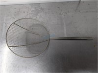 NICKLE PLATED ROUND FRYER SKIMMER, 12" X 24.5"