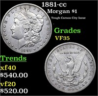 1881-cc Morgan Dollar $1 Grades vf++