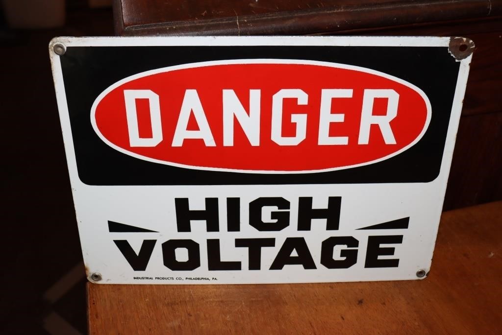 Danger High Voltage embossed metal sign made by