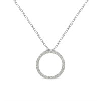 Dazzling .36ct Diamond Open Circle Halo Necklace