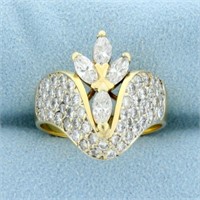 Unique Custom Designed 2ct TW Diamond Ring in 14K