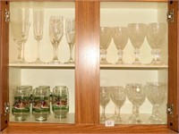 Cabinet of Stemware and Glassware - some stemware