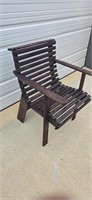 Solid Wood Dark Brown Patio Chair