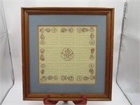 FRAMED NEEDLE POINT OF SHELLS AND SAND DOLLAR