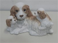 7"x 4"x 4" Homco Ceramic Dogs Statue