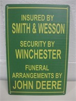 8"x 11.75" Metal Smith & Wesson Sign