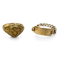 (2) 10K Gold Rings Incl. Sorority and Air Force