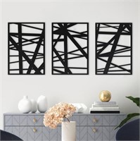 DAYSUP Black Metal Wall Decor,Abstract Metal Wall