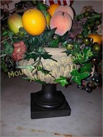 Resin urn with fruit