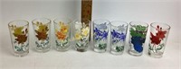 Floral Printed juice Glasses, assorted patterns