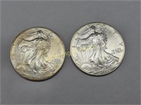 TWO 2000 AMERICAN SILVER EAGLES