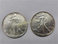 TWO AMERICAN SILVER EAGLE