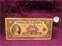 Canada 1935 $20 Dollar Young QE2 Very Rare!!