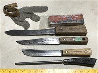 Butcher Knives, Steel, Mesh Finger Guard Glove