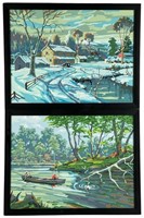 B.J. Swick- Two Rural Landscape Oil Paintings