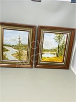 2 framed originals by Wanda Reimer - Mountains