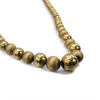 14K Gold Graduated Bead Necklace