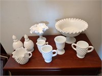 Collection of Unmarked Milk Glass