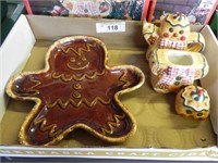 Gingerbread Tea Set - Tray, Tea Pot, Cream & Sugar