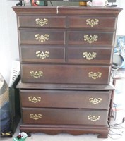 Cherry five drawer dresser (49” x 35” x 18”)