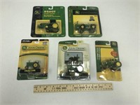 5 NIB Ertl John Deere 1/64 Scale Tractors