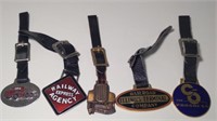 Lot of 5 Collectors Watch Fob's w/ Straps