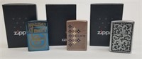 Lot of 3 New in Box Zippo Lighters