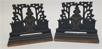 Vintage Pair of Cast Iron Pareish Style Book Ends