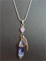 925 stamped 24-in necklace with angel wing chakra