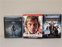 LOT OF 3 COMBO BLU-RAY, DVD & DIGITAL COPY MOVIES