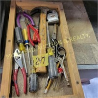 WOOD BOX WITH TOOLS